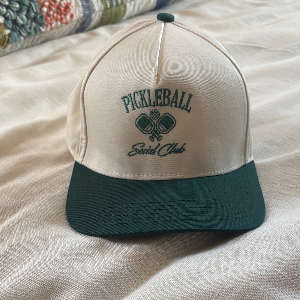 2/$10 Pickleball Social Club Cap - Cream and Green
